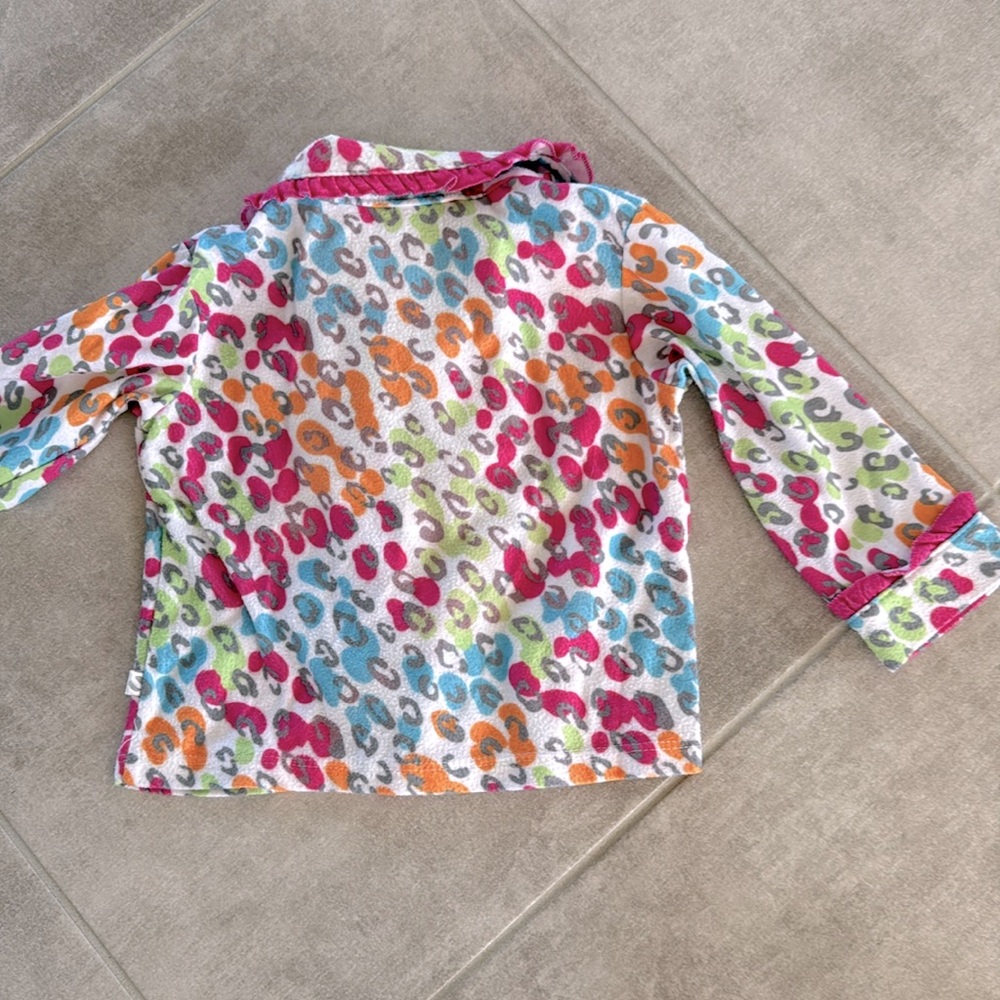 *Gently Worn* Absorba 2 Piece Soft Colorful Print Flannel Pajama Set - 12M - Picture 6 of 9